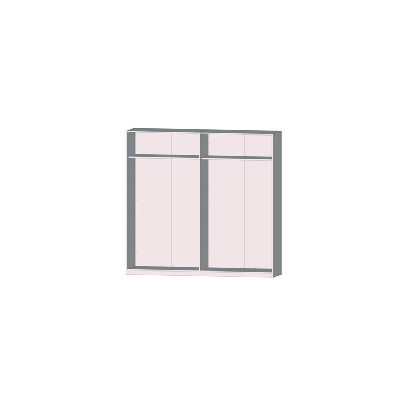 Mickie 2 Door Manufactured Wood Wardrobe, 210cm H x 220cm W x 61cm D, White/Beige