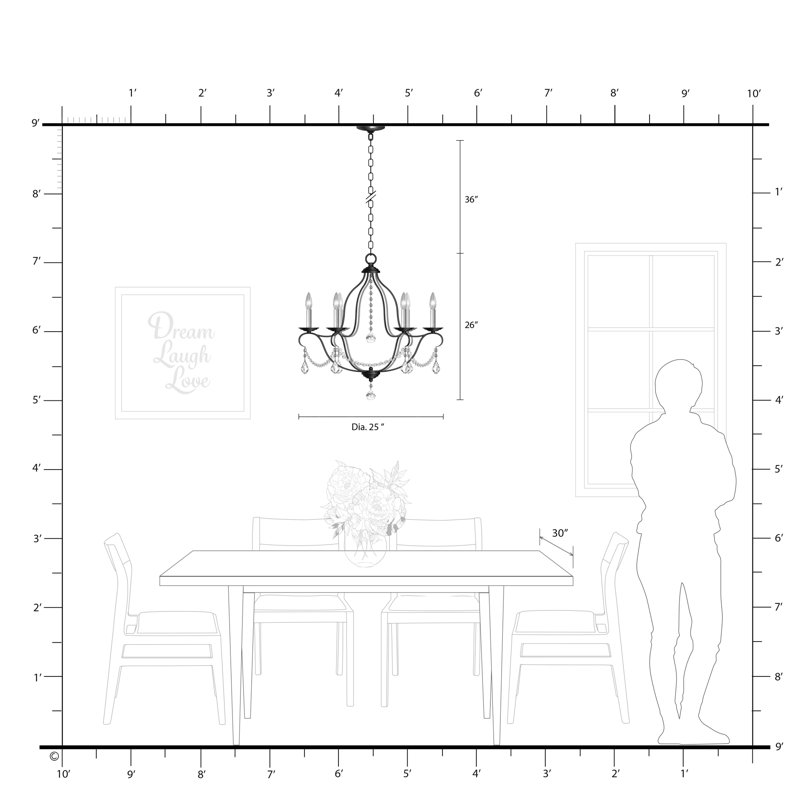 Abdel-Rahman 6 - Light Classic / Traditional Chandelier, Antique Brass