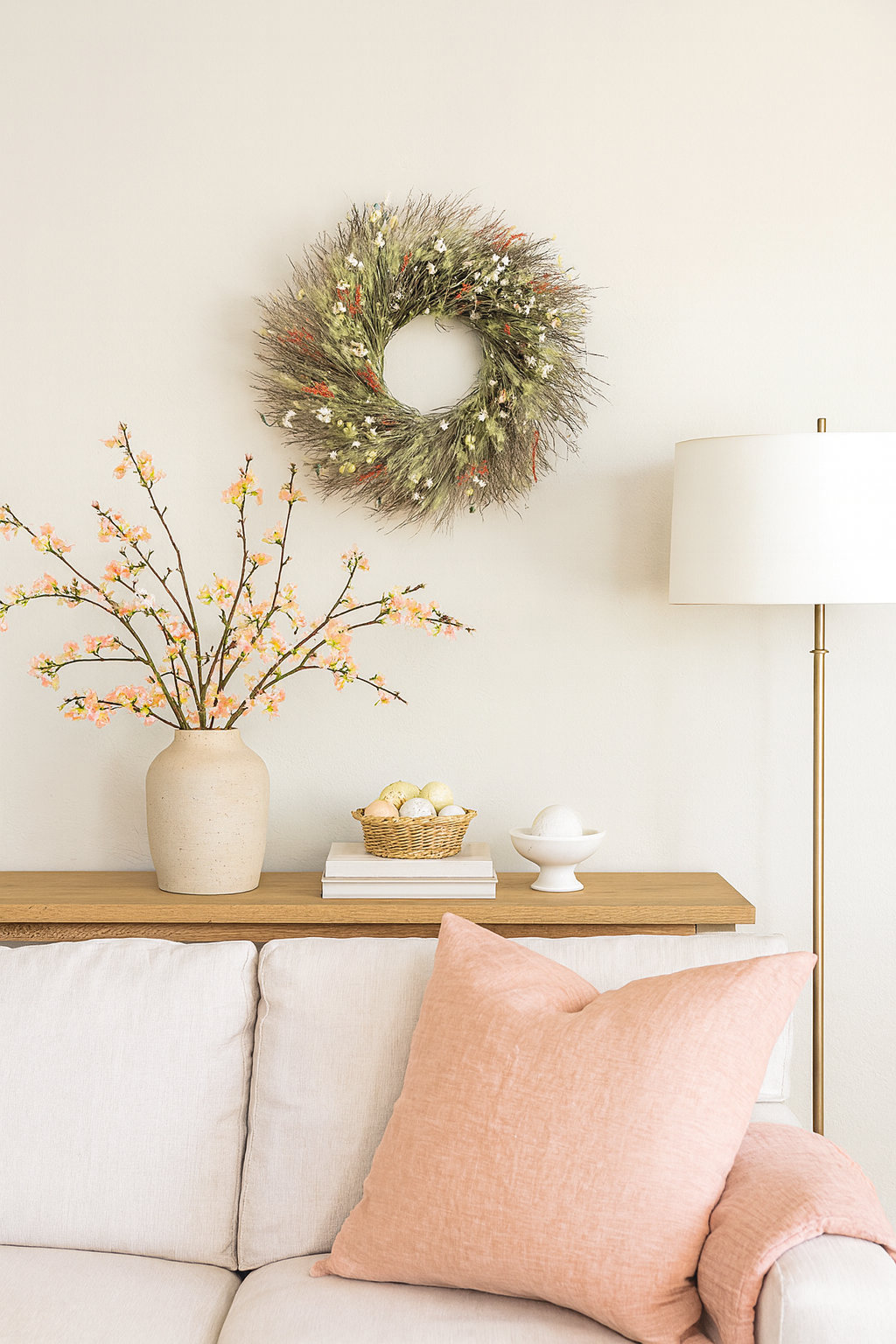 Chou Handcrafted Wildflower Wreath, 22" H x 22" W x 5" D