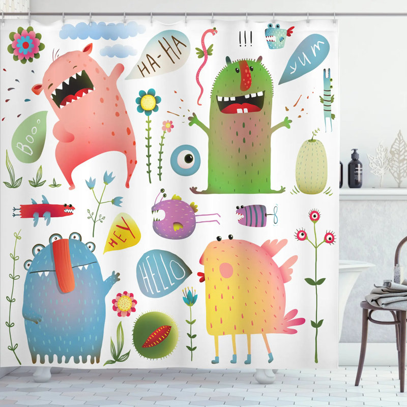 Ensemble de rideau de douche imaginaires et créatures imaginaires Kids, H 75 po x l 69 po