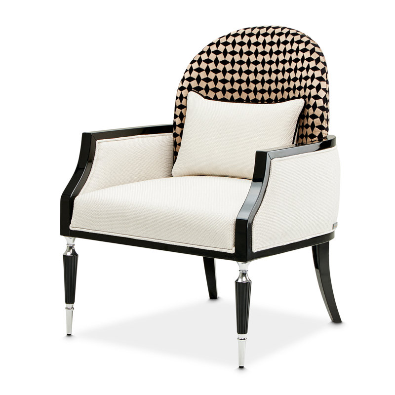 Fauteuil La Francaise, Mélange de polyester crème / ivoire / noir