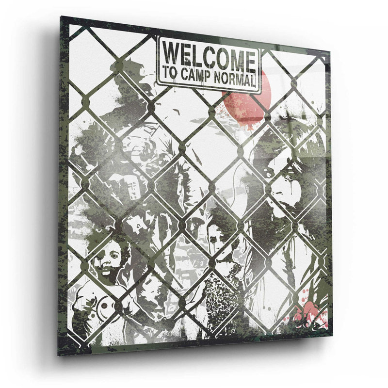 «Welcome» par Danksy, art mural en verre acrylique, H 12 po x l 12 po x P 0,13 po