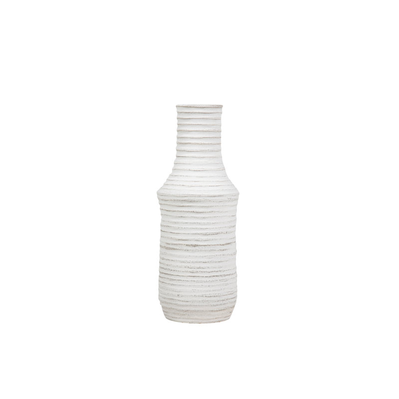 WHITE CERAMIC VASE 21X21 CM, Overall Height- 60cm