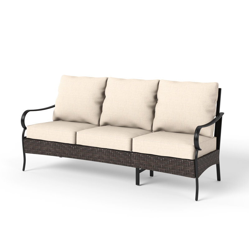 Canapé d'extérieur 74,8 po avec coussins
