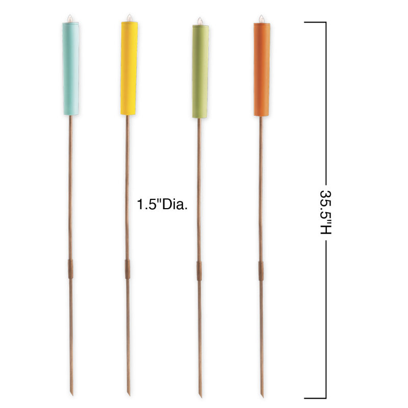 Ensemble de 4 piquets de bougie solaire colorés