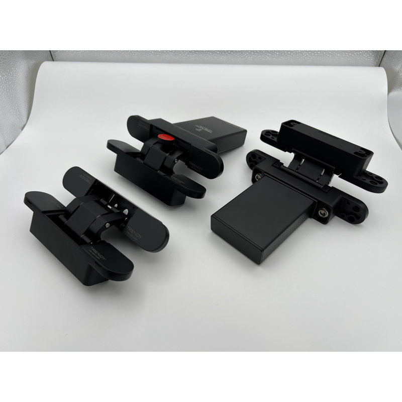 Charnières hydrauliques dissimulées noires 2 pièces, Matte Black