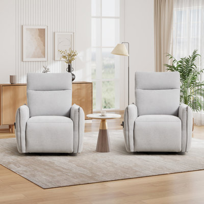 Fauteuil inclinable électrique de massage chauffant 33 po de large avec rangement pour le salon (ensemble de 2)