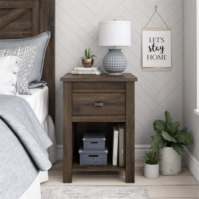 Table de chevet Farmington, Brun