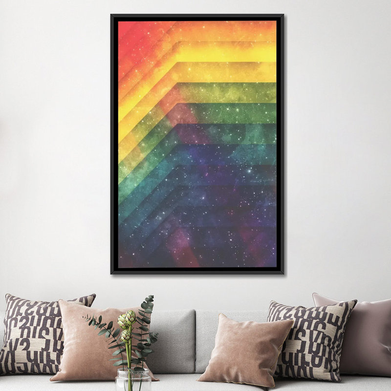 «Time and Space», impression sur toile tendue, H 26 po x l 18 po x P 1,5 po, Toile avec cadre noir, Pas de tapis