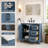 Allendale 36" Freestanding Bathroom Vanity In Blue With White Quartz Top & Single Sink-1299747328-1299747331