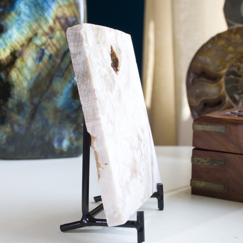 Agate translucide miel avec support