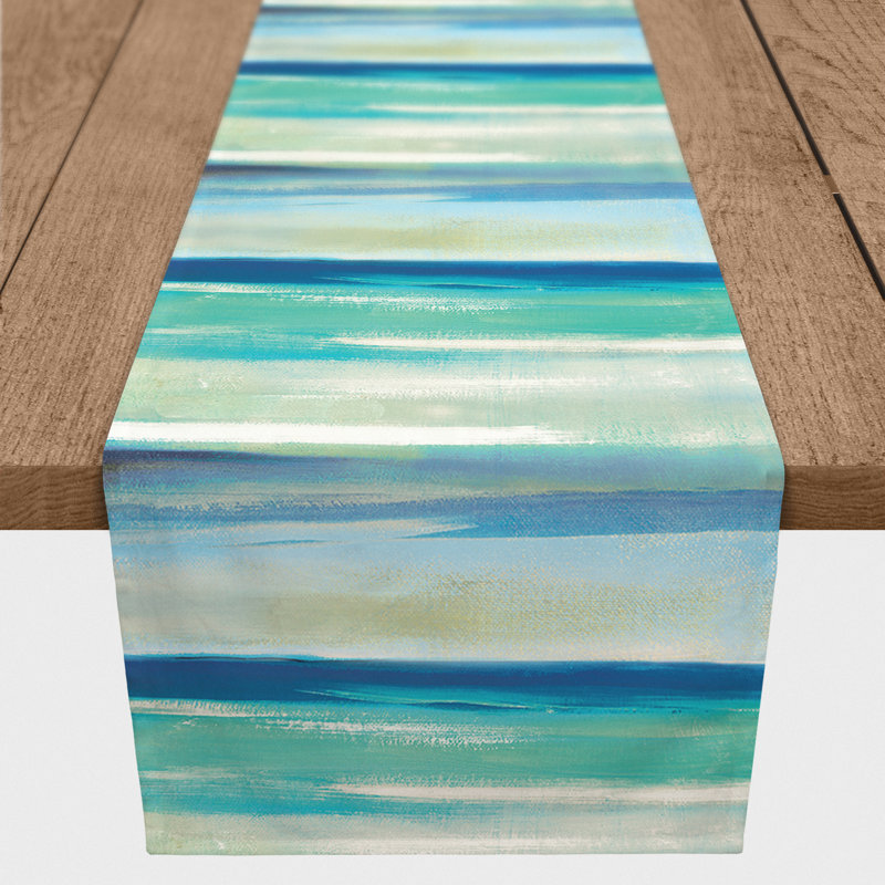 Chemin de table à rayures Neville, L 72 po x l 16 po, Beige, Rayé 1