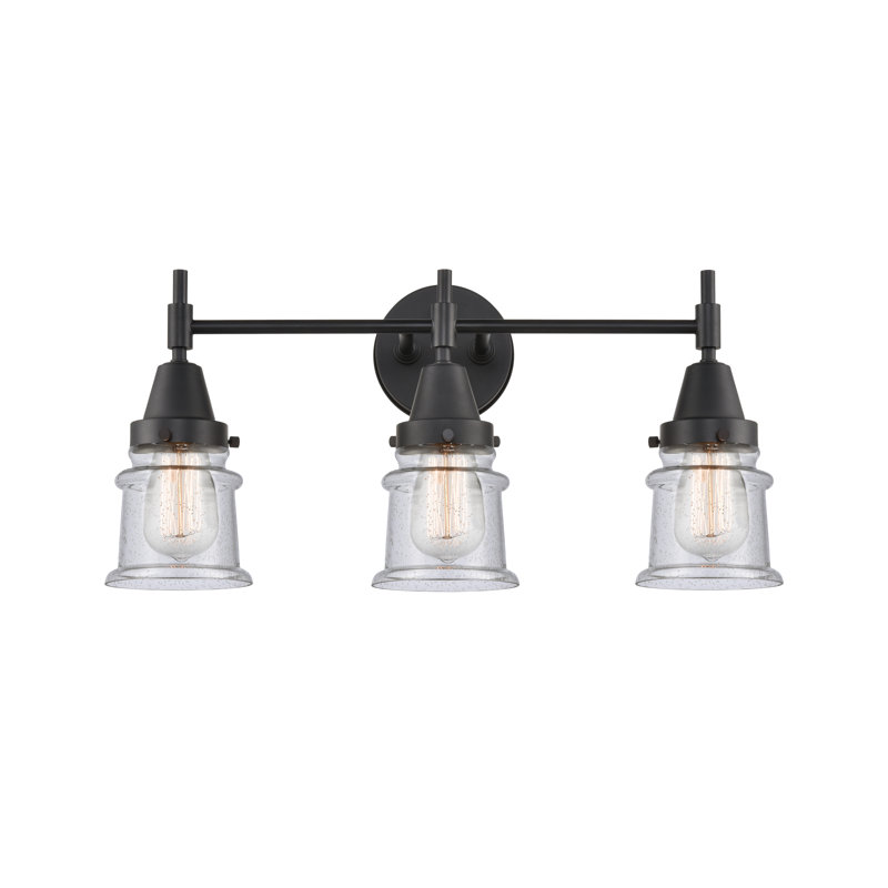 Éclairage pour meuble-lavabo à 3 lumières à intensité variable Gayle, Ampoule DEL rétro 4 watts, Noir mat
