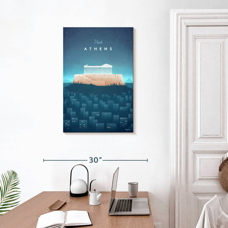 Aime Athens Vintage Travel Poster, 30" H x 20" W