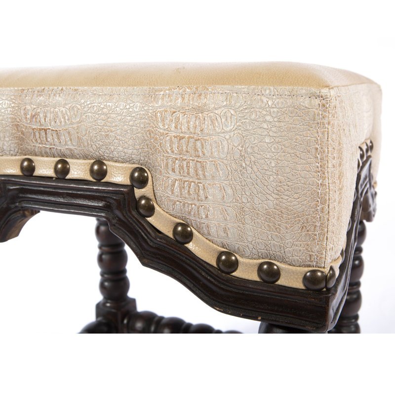 Marlo Upholstered Stool with Solid Wood Frame, Hide, Counter Stool (26" Seat Height)