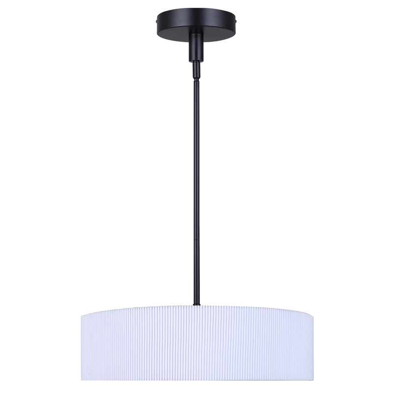Cabery - lustre contemporain noir et blanc à 1 lumière avec DEL intégrées, H 10,25 po x l 16,50 po x P 16,50 po