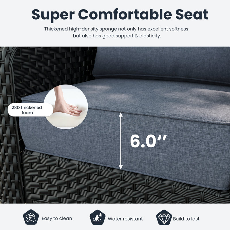 Metal Outdoor Lounge Chair, Navy, Black