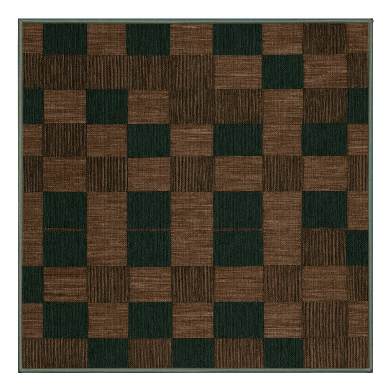 Tapis vert à carreaux lavable à la machine, Carré 4 pi