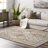 Daye Traditional Tiled Power Loom Performance Gray/Beige Rug-785390647