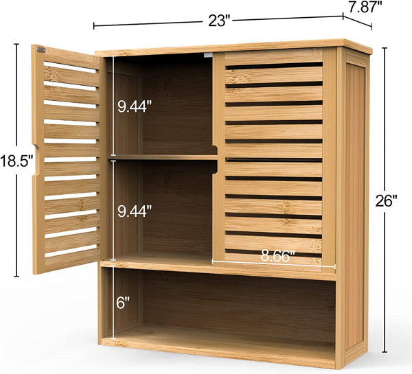 Bamboo Wall Cabinet Bathroom Storage Cabinet Wall Mounted with Adjustable  Shelves - China Cheap Bamboo Bathroom Storage Cabinet, Bamboo Bathroom  Cabinet