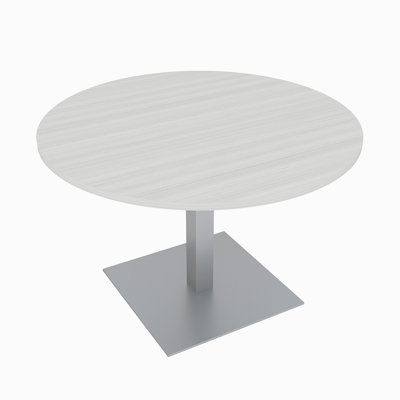 Table de conférence ronde avec base carrée en métal