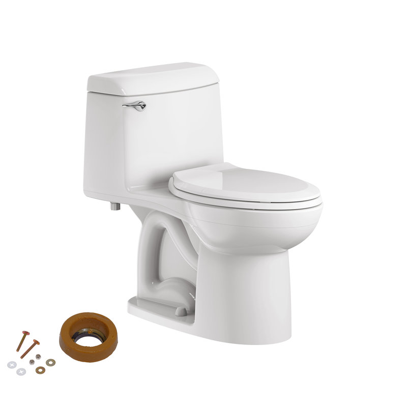 American Standard Champion 4 One-Piece Toilet with Toilet Seat & Wax Ring, Chair Height, White