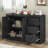 Sideboard with Adjustable Pull-Out Top and three drawers-110352935