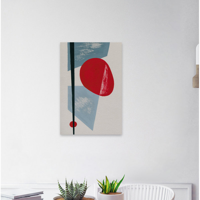 Red Spot - Wrapped Canvas Painting, 114cm H x 76cm W