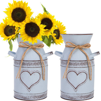 2 Pack Metal Pitcher Vase