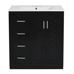 Bathroom Vanity with Ceramic Sink, 3 Drawers