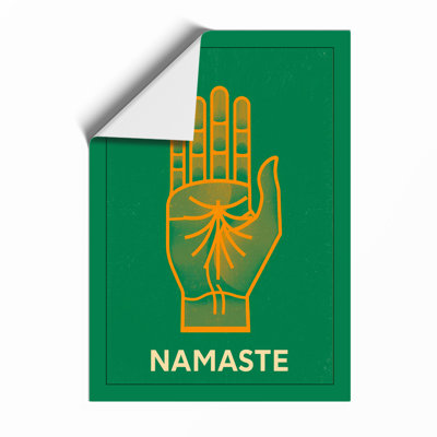 Golden Namaste Hand Minimalist - Framed Print