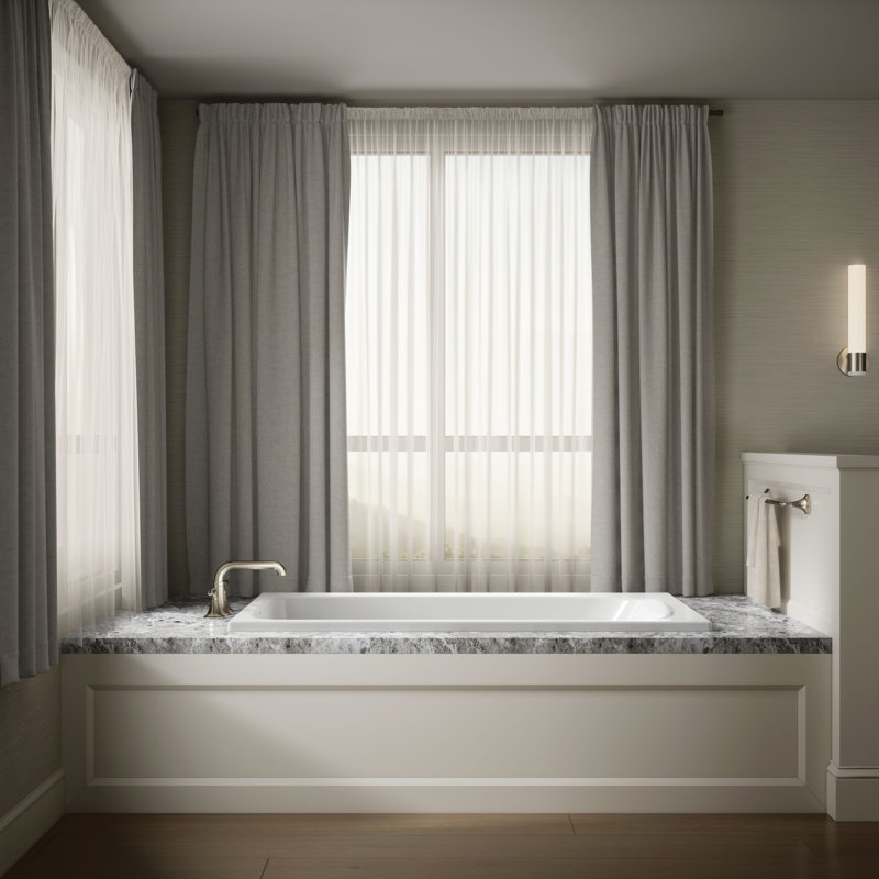 Avec 60 In. X 36 In. Drop-In Bath, White