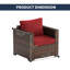 Chaise de patio en osier avec coussins-1994302628