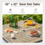 Square Metal Outdoor Dining Table With Umbrella Hole , 106.68cm cm W 106.7cm cm D