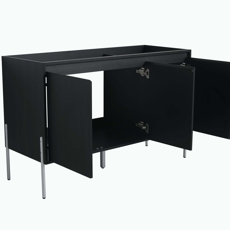 Armoire de rangement autoportante avec portes à fermeture douce