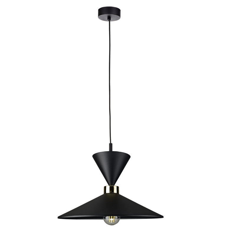 1 - Light Matte Black Dome Pendant, Black