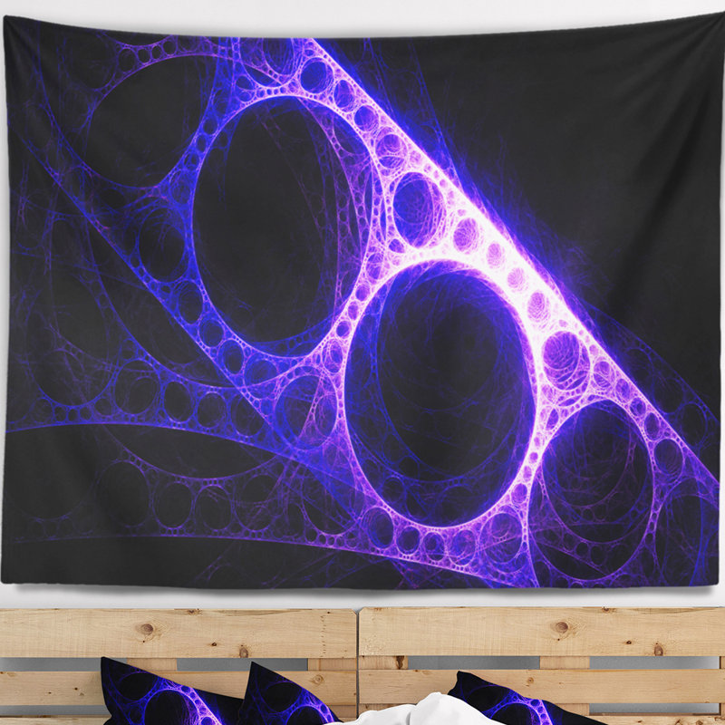 Tapisserie de construction en métal violet Abstract, H 32 po x l 39 po