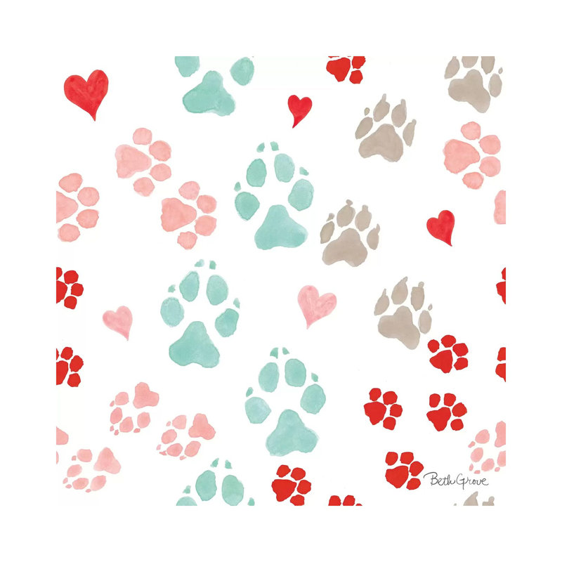 Paws Of Love Pattern IIIA by Beth Grove - Wrapped Canvas Print, 66.04 cm H x 66.04 cm W x 1.91 cm D