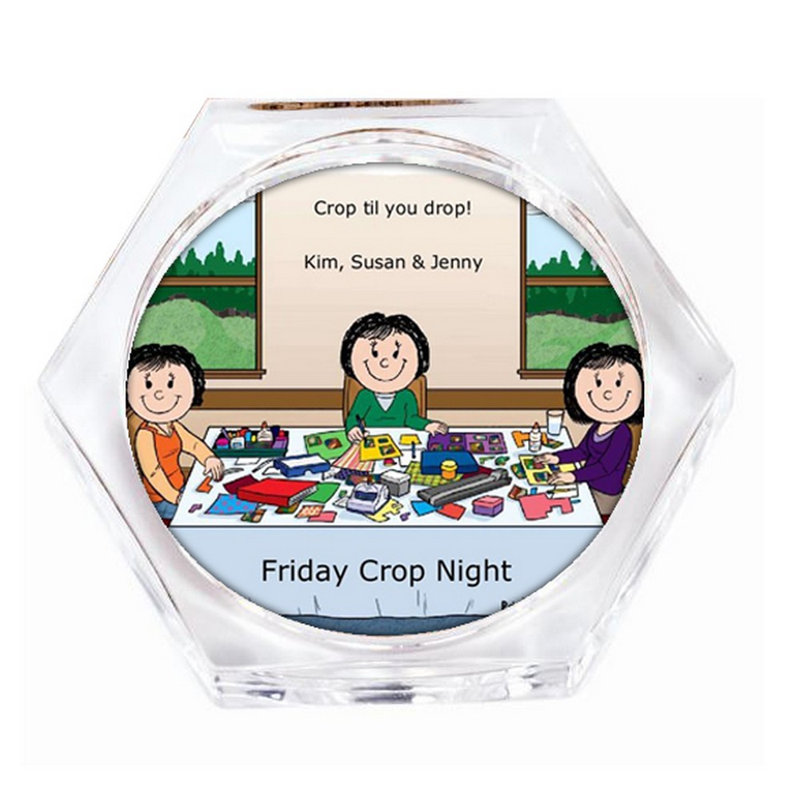 Scrapbooking personnalisé - Ensemble de 3 sous-verres pour femmes (4 sous-verres), Oui