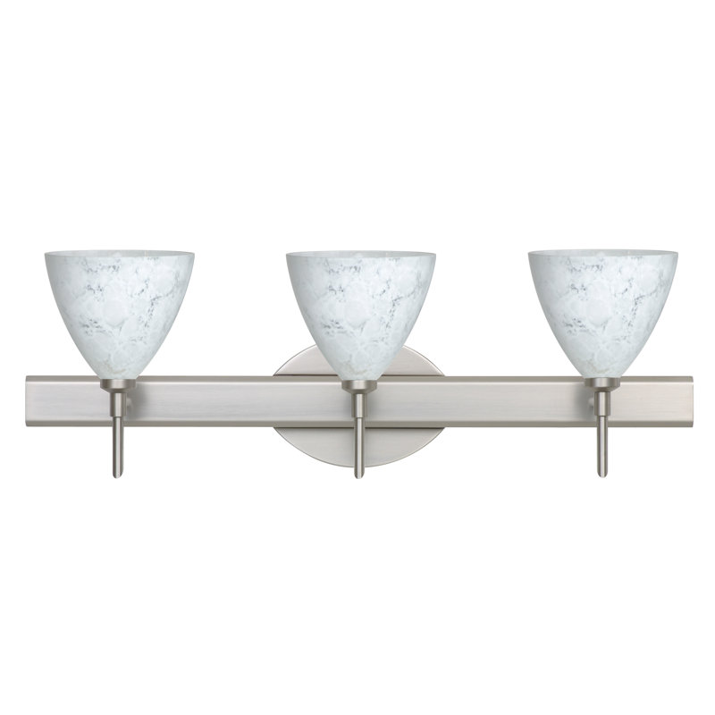 Éclairage pour meuble-lavabo 3 lumières Mia, Nickel satiné, Carrera, Incandescent