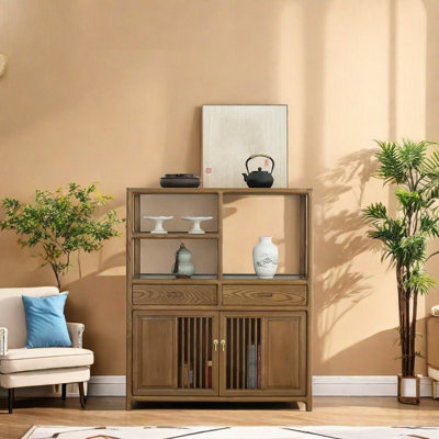Solid Wood Storage Accent Cabinet
