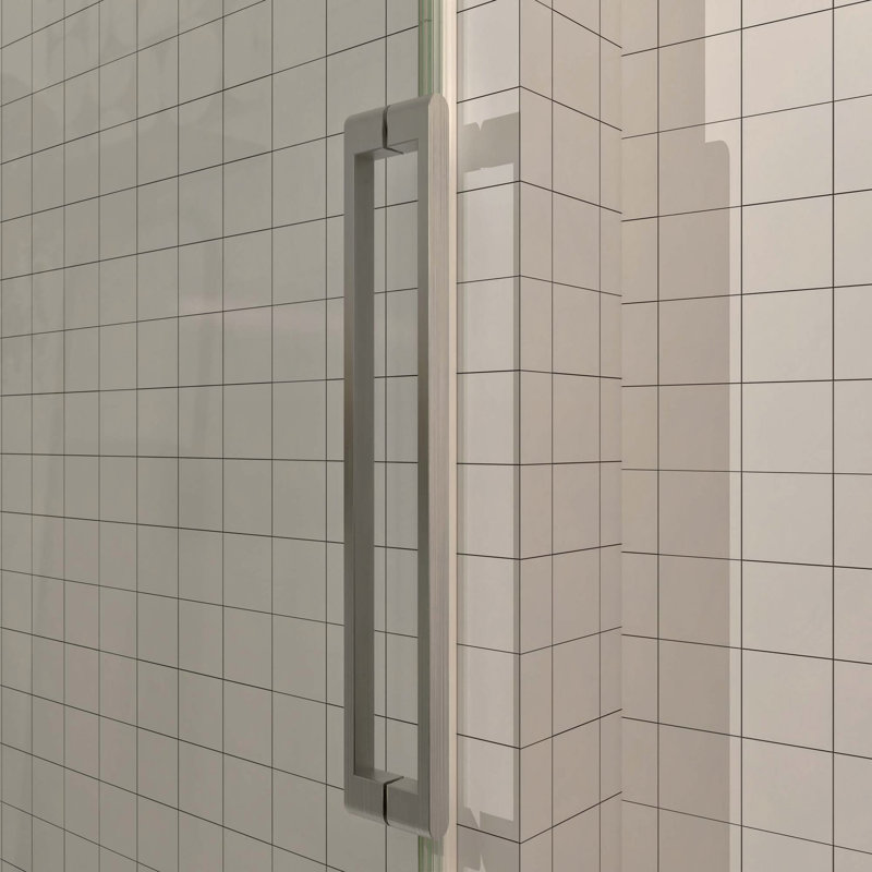 56-60"W X 76"H Sliding Shower Door, 8Mm Frameless Glass Shower Door With Hardware, Towel Bar And Handle,Drop Shipping Available