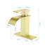 Robinet pour salle de bain à poignée simple Waterfall Spout, acier inoxydable avec robinet à finition or brossé