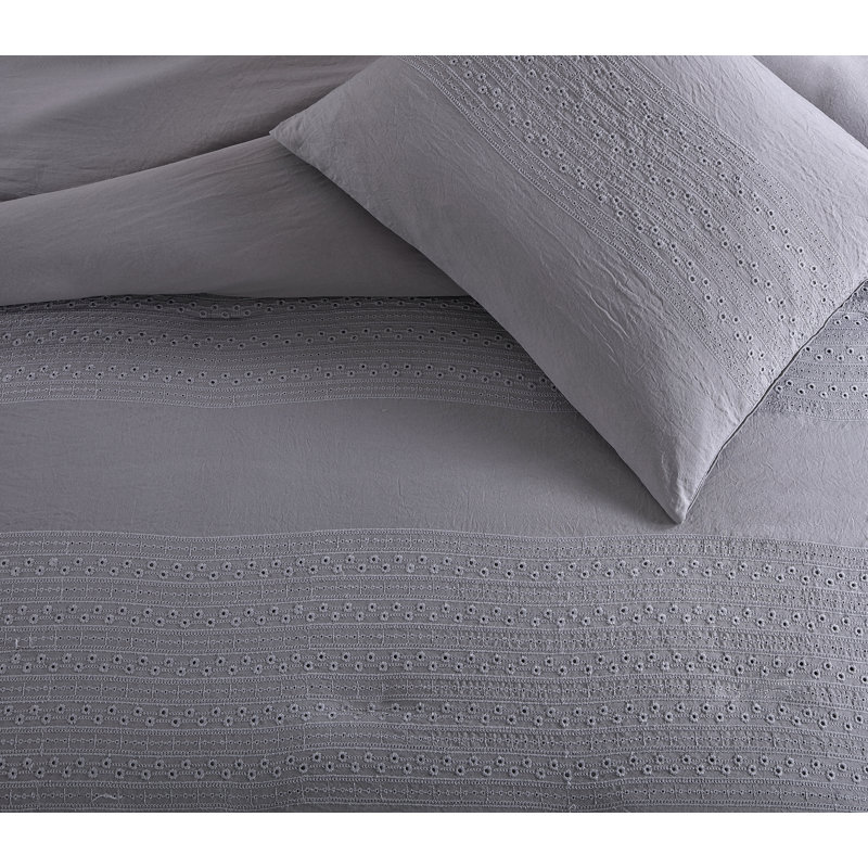 Lyla Channel Comforter, Twin Comforter + 1 Sham, Charcoal