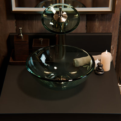 Novatto 12'' Glass Circular Bathroom Sink