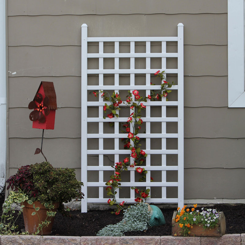 Dura-Trel Country Garden 35 x 66 Inch Vinyl Outdoor Garden Patio Trellis