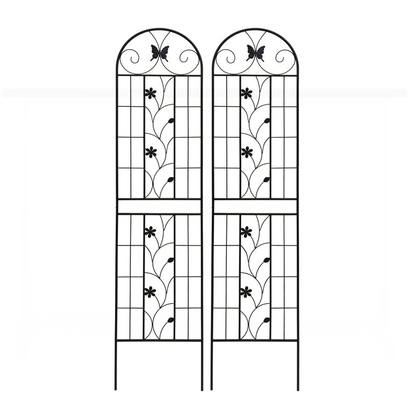 Ensemble de 2 treillis de jardin en métal antirouille, H 86,7 po x l 19,7 po x P 1 po