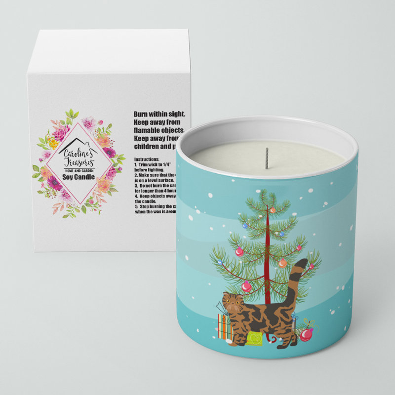 Bougie décorative de soja 10 oz Foldex Exotic Fold # 2 Cat Merry Christmas
