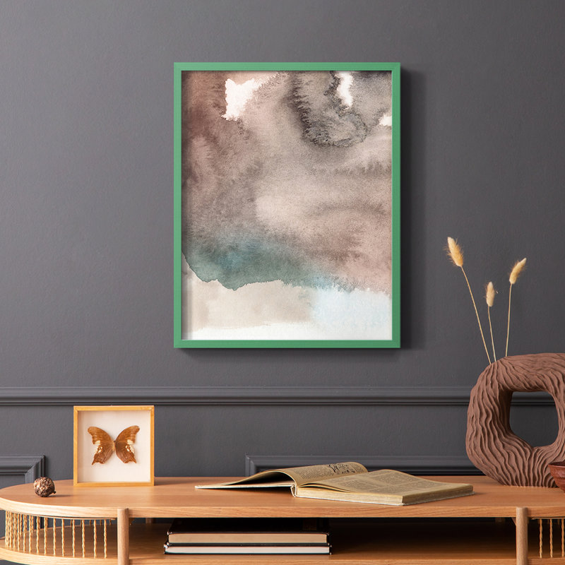 Red Ochre Abstract I Framed Print - Solid Wood, White Single Picture Framed, 28" H x 22" W