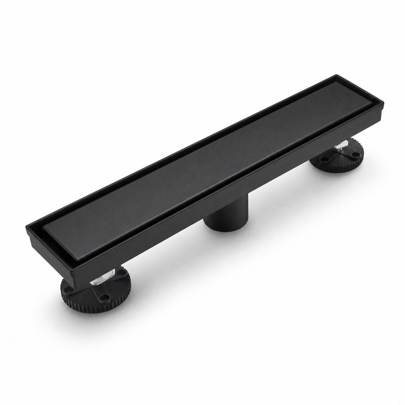 FlowCore 12" Matte Black linear grid drain, Matte Black